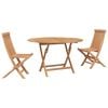 vidaXL Tuinbistroset 3 st. Naturel Massief Teakhout