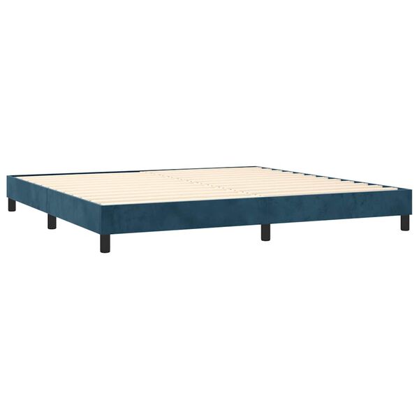 vidaXL Boxspring met matras fluweel donkerblauw 200x200 cm