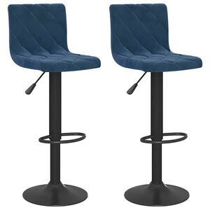 vidaXL Barkrukken 2 st fluweel blauw