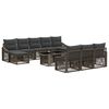 vidaXL Tuinbankenset 11 st Grijs en Donkergrijs poly rattan