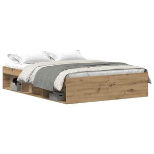 vidaXL Bedframe zonder matras spaanplaat artisanaal eikenkleurig