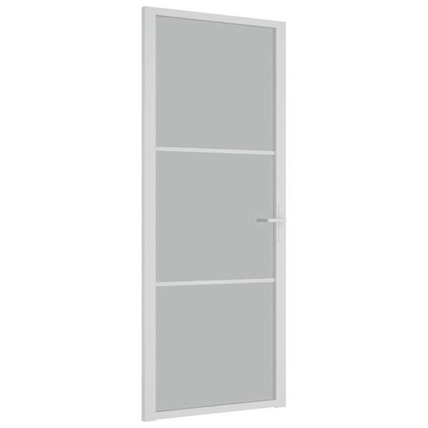 vidaXL Binnendeur 83x201,5 cm matglas en aluminium wit