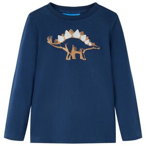 Kindershirt met lange mouwen 104 marineblauw