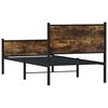 vidaXL Bedframe zonder matras metaal gerookt eikenkleurig 75x190 cm