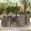 vidaXL Tuin eettafelset 5 pcs Grijs poly rattan