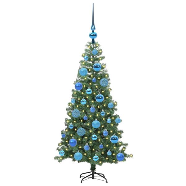 vidaXL Kerstboom met 150 LED met standaard Groen 120 cm PVC