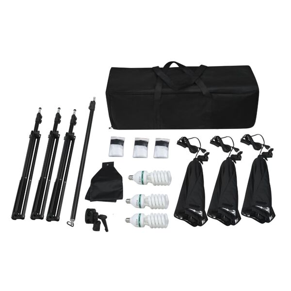 vidaXL Fotostudioset met softboxlampen en achtergrond