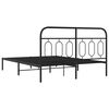 vidaXL Bedframe met hoofdbord metaal zwart 140x190 cm