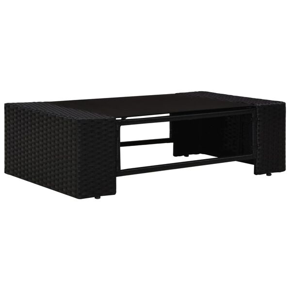 vidaXL 5-delige Loungeset poly rattan zwart
