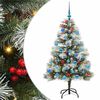 vidaXL Kunstkerstboom Groen en wit 150 cm PVC en Metaal en Plastic
