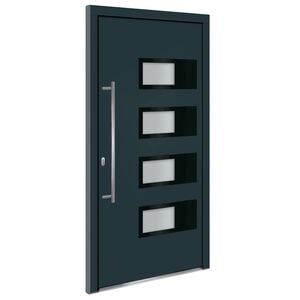 vidaXL Voordeur 100x200 cm aluminium en PVC antracietkleurig