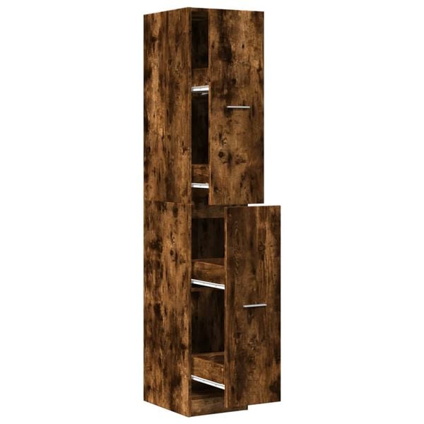 vidaXL Apothekerskast 30x41x174,5 cm bewerkt hout gerookt eikenkleurig