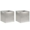 vidaXL Tuin Bloempot 2 st zilver 45 x 45 x 45 cm Roestvrij staal