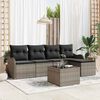 vidaXL Tuin Sofa Set met kussen met opslag 6 pcs Zwart Poly riet