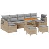 vidaXL Tuin Sofa Set met kussen met opslag 10 pcs Beige en Licht Grijs