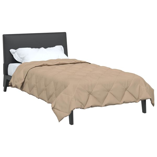 vidaXL Zomer Dekbed Taupe 220 x 155 cm Microfiber
