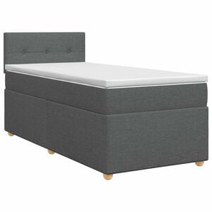 vidaXL Boxspringbed met matras Donkergrijs 80 x 200 cm Stof