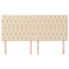 vidaXL Hoofdbord cr&egrave;me 180x7x118/128 cm stof