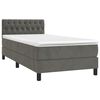 vidaXL Boxspring met matras en LED fluweel donkergrijs 90x200 cm