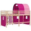 vidaXL Kinderhoogslaper met tunnel 90x190 cm massief grenenhout roze