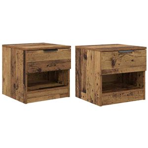 vidaXL Bed kast met lade 2 pcs Oudhout 40 x 39 x 40cm Bewerkt hout