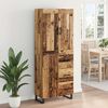 vidaXL Hoge kast met lade Oudhout 69,5 x 34 x 180 cm Bewerkt hout