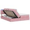 vidaXL LED Opslagbed met Matras Roze 180 x 200 cm Fluweel