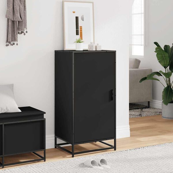 vidaXL Schoenenrek 48x38x97,5 cm bewerkt hout zwart