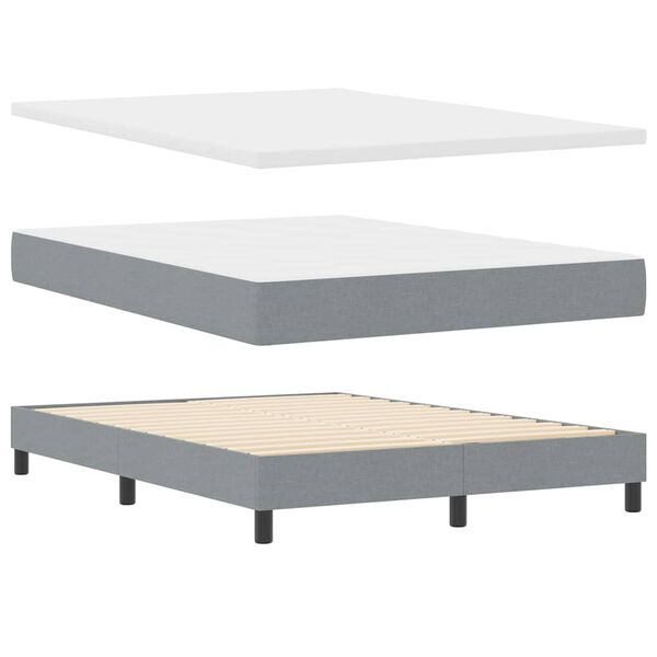 vidaXL Boxspringbed met matras Lichtgrijs 190 x 140 cm Polyester