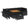vidaXL Tuinbankenset 9 st Zwart poly rattan