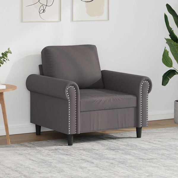 vidaXL Fauteuil 60 cm kunstleer grijs