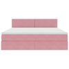 vidaXL Opslag bed met matras met hoofdeinde Roze 180 x 200 cm Fluweel