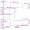 vidaXL Tv-meubelset Wandgemonteerd 4 pcs Zwart eiken Bewerkt hout