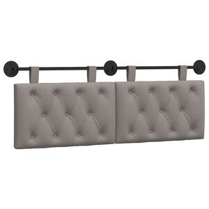 vidaXL Hangend hoofdbord Taupe Stof