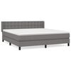 vidaXL Boxspring met matras stof donkergrijs 160x200 cm