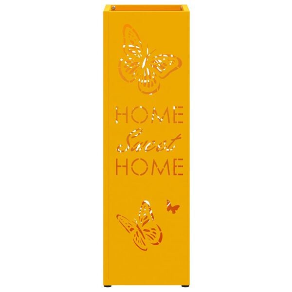 vidaXL Paraplu Standaard Mosterdgeel 15.5 x 15.5 x 49 cm Metaal