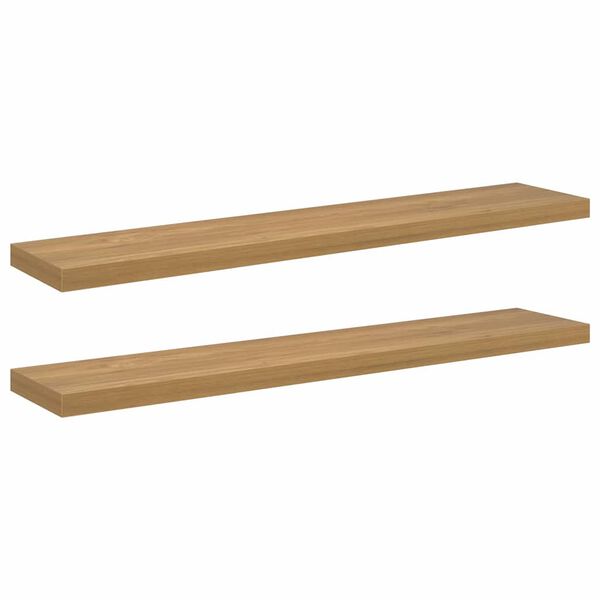 vidaXL Wandplank met opslag 2 pcs Bruin 120 x 23,5 x 4 cm Bewerkt hout