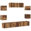 vidaXL 7-delig Tv-meubelset wandmontage bewerkt hout oud houtkleurig