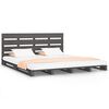 vidaXL Bedframe massief grenenhout grijs 150x200 cm