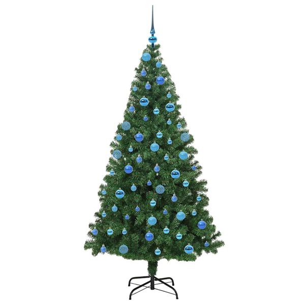 vidaXL Kunstkerstboom Groen 180 cm PVC en Staal en Kunststof