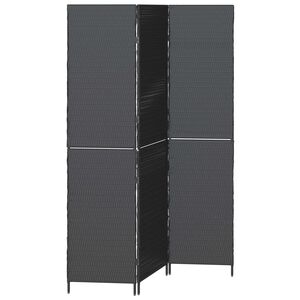 vidaXL Kamerverdeler Zwart 146 x 180 cm poly rattan