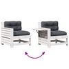 vidaXL 7-delige Loungeset met kussens massief grenenhout wit