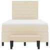 vidaXL Boxspringbed met hoofdeinde Cr&egrave;me 120 x 190 cm Stof