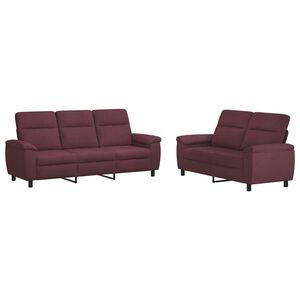vidaXL Bankstel 2 pcs Paars Stof