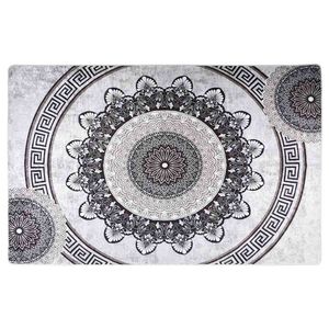 vidaXL Vloerkleed wasbaar 80x150 cm zwart en grijs
