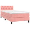 vidaXL Boxspring met matras en LED fluweel roze 100x200 cm