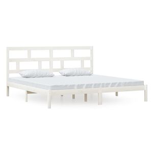 vidaXL Bedframe massief grenenhout wit 200x200 cm