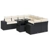 vidaXL 9-delige Loungeset met kussens poly rattan zwart