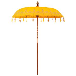 vidaXL Balinese Parasol Geel 185 x 185 x 260 cm