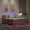 vidaXL Opbergbed met LED met matras Roze 140 x 200 cm Fluweel